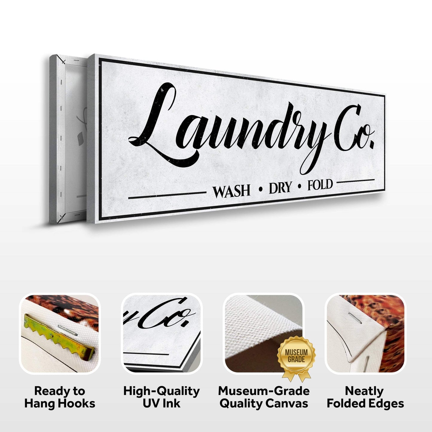 Laundry Co Wash Dry Fold Sign - Tailored Canvases - Flyclothing LLC