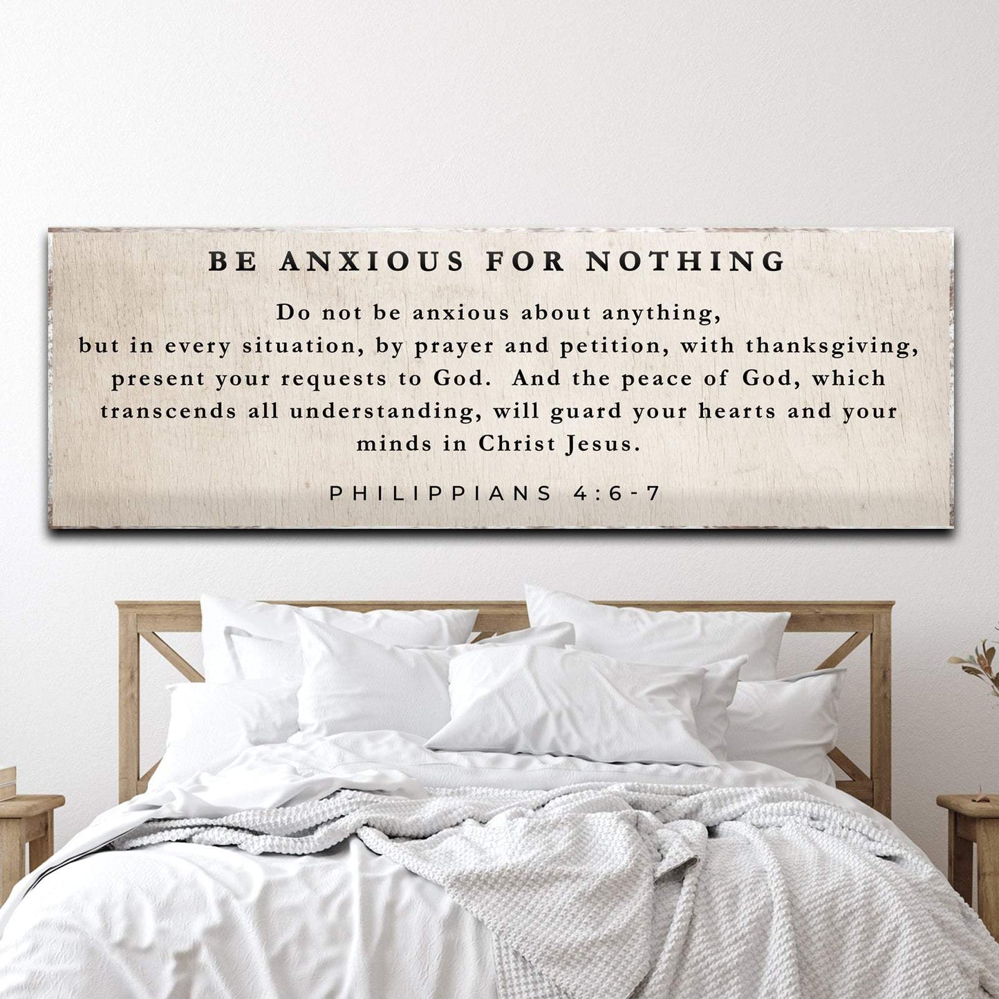 Philippians 4:6-7 - Be Anxious For Nothing Sign - Tailored Canvases - Flyclothing LLC