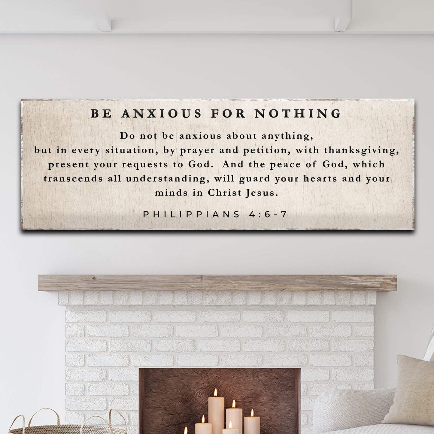 Philippians 4:6-7 - Be Anxious For Nothing Sign - Tailored Canvases - Flyclothing LLC