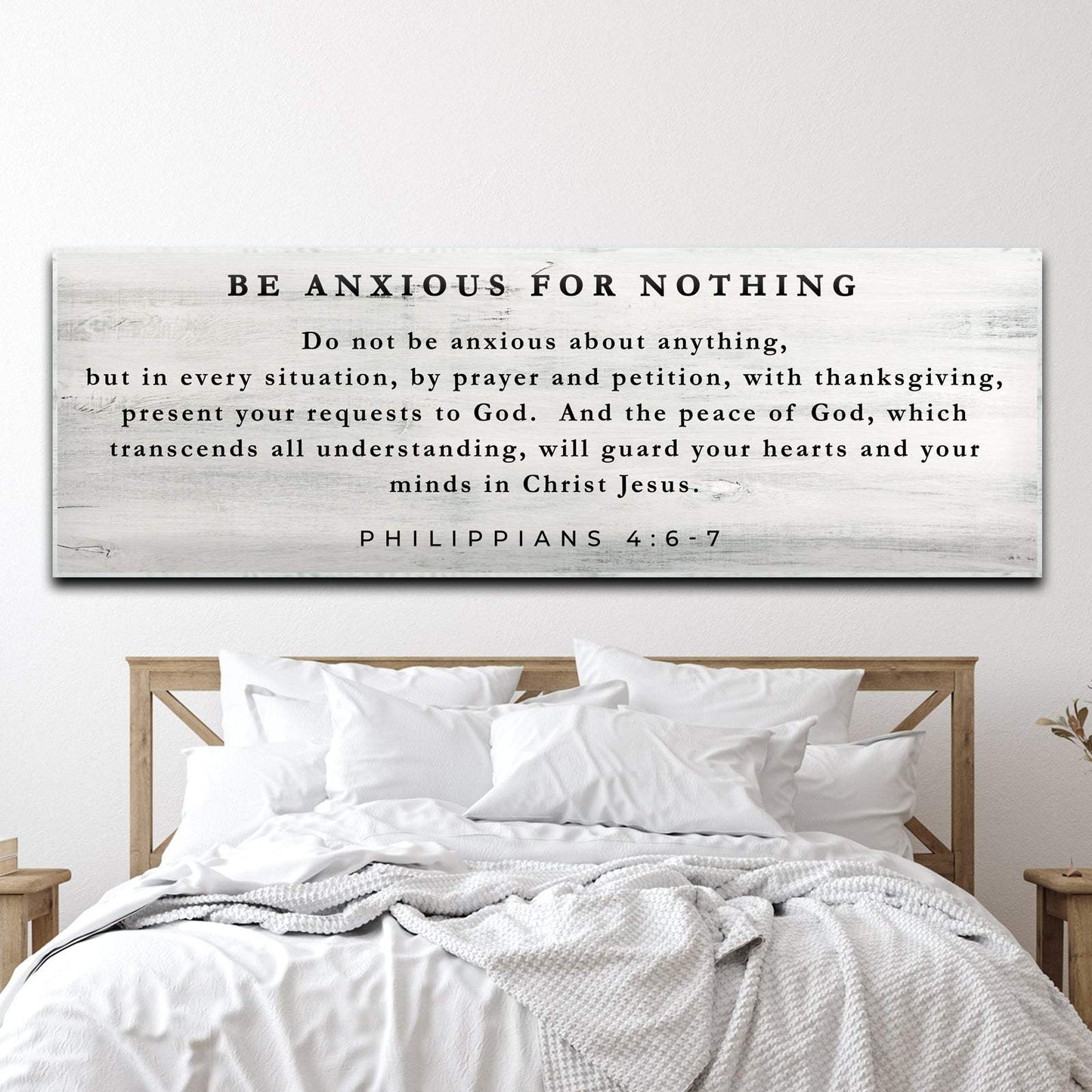 Philippians 4:6-7 - Be Anxious For Nothing Sign - Tailored Canvases - Flyclothing LLC