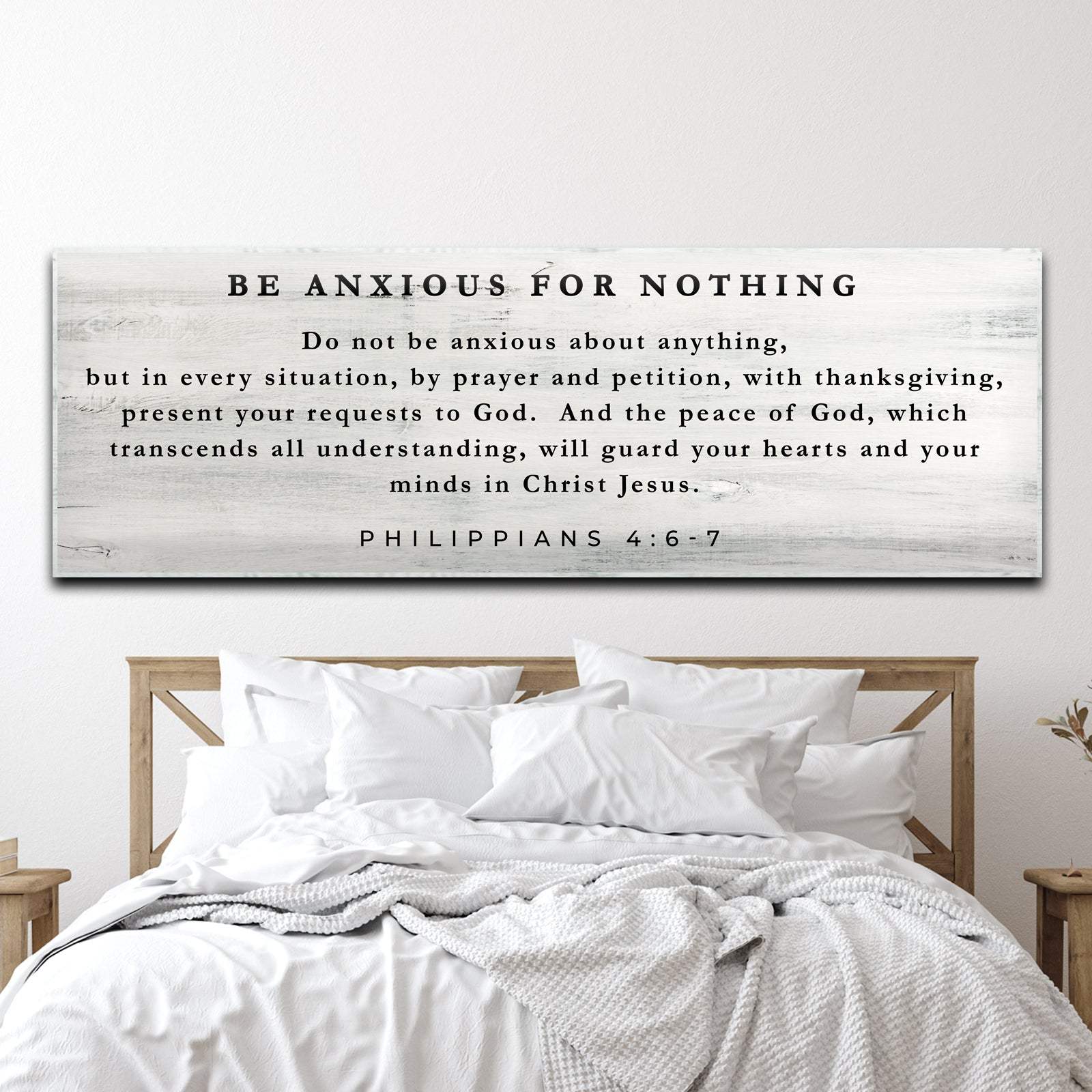 Philippians 4:6-7 - Be Anxious For Nothing Sign - Tailored Canvases - Flyclothing LLC