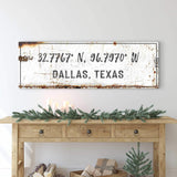 Home Coordinates Rustic Sign - Tailored Canvases - Flyclothing LLC