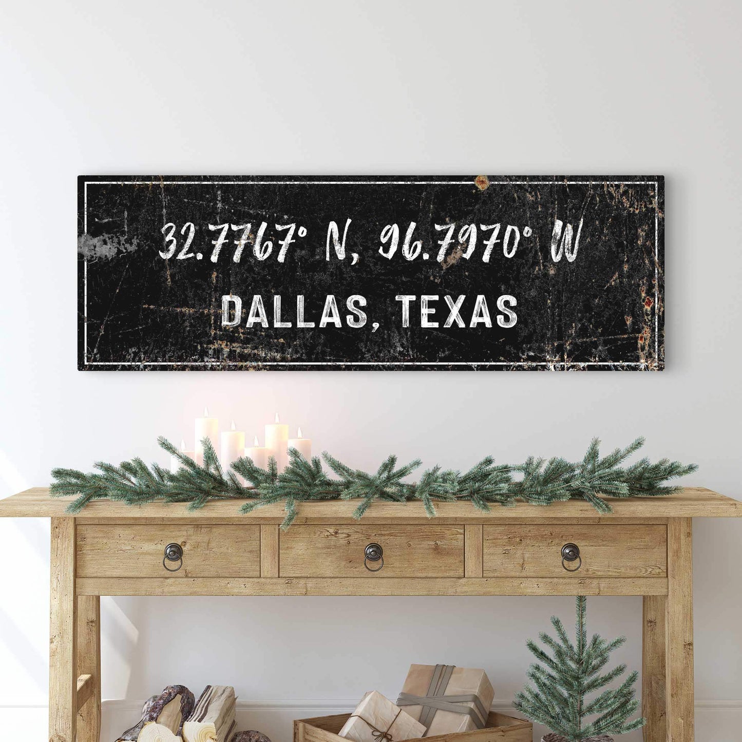 Home Coordinates Rustic Sign - Tailored Canvases - Flyclothing LLC