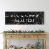 Home Coordinates Rustic Sign - Tailored Canvases - Flyclothing LLC