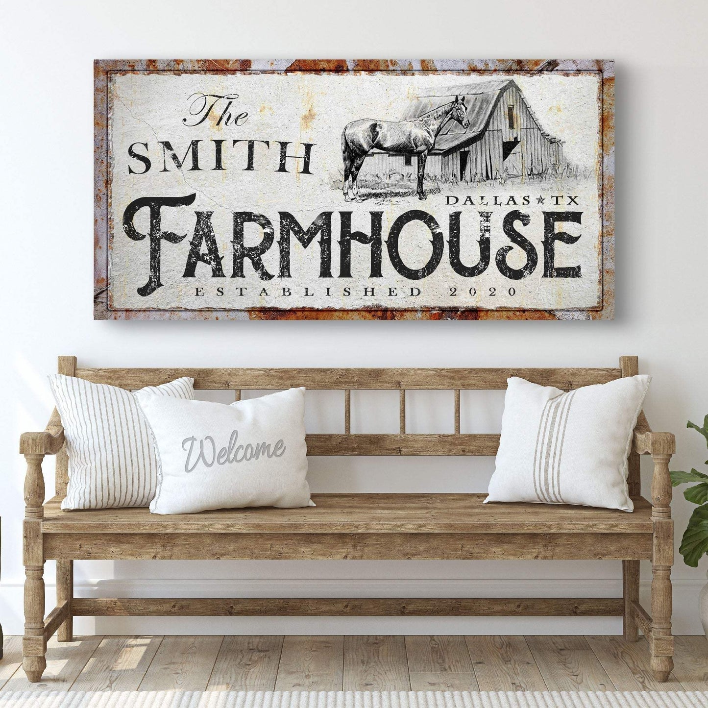 Rustic Horse Farmhouse Sign - Tailored Canvases - Flyclothing LLC