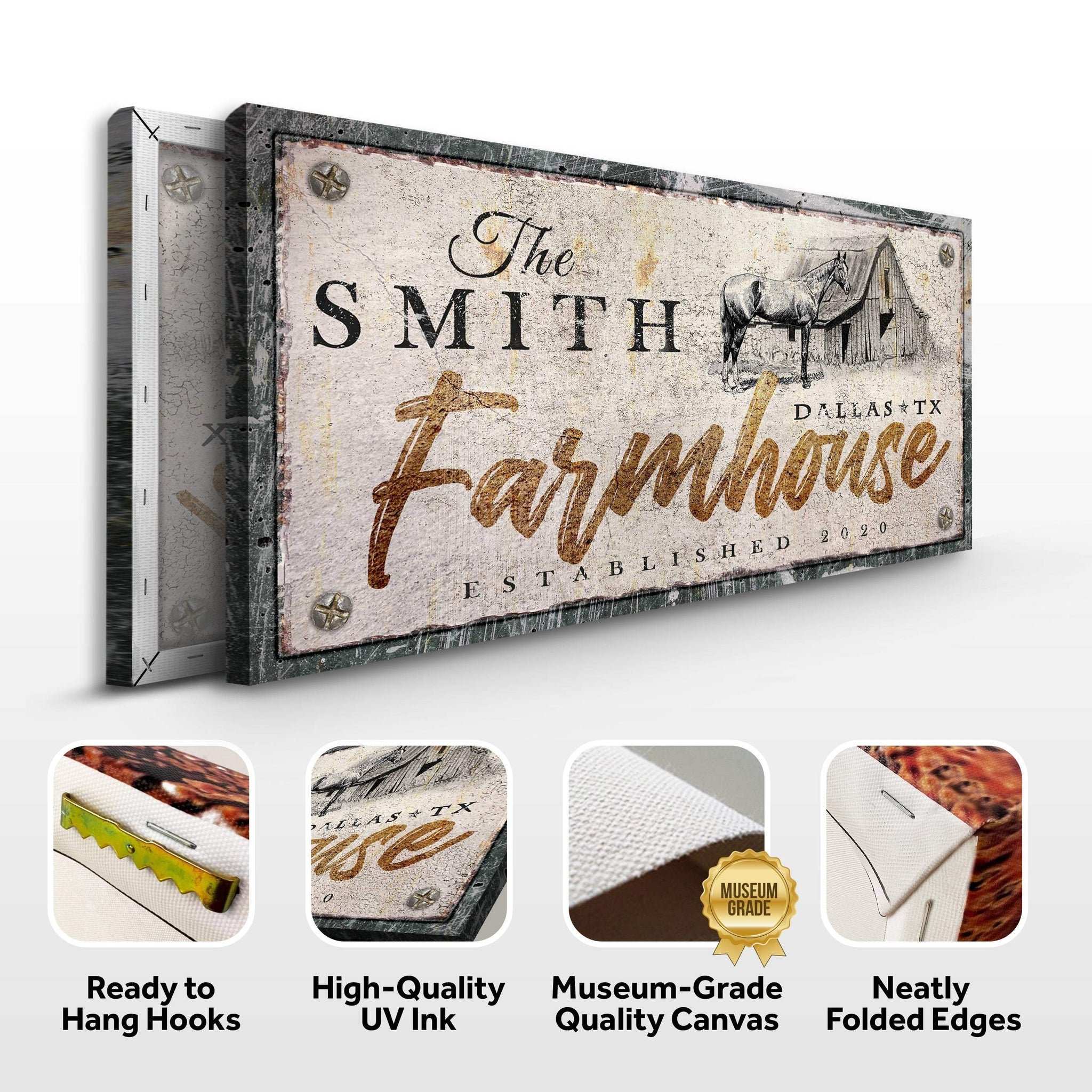 Rustic Horse Farmhouse Sign III - Tailored Canvases - Flyclothing LLC