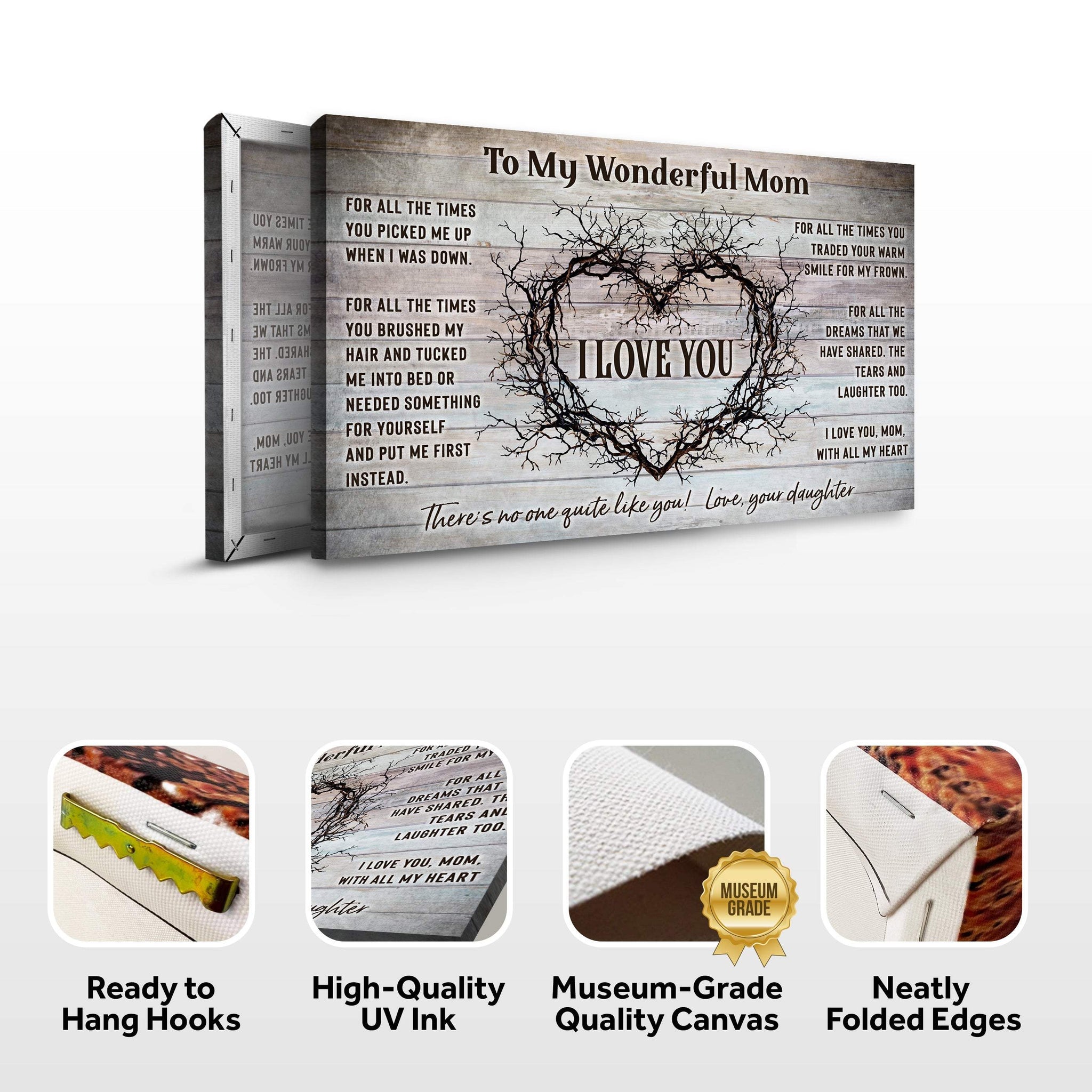 To My Wonderful Mom Happy Mother's Day Sign - Tailored Canvases - Flyclothing LLC