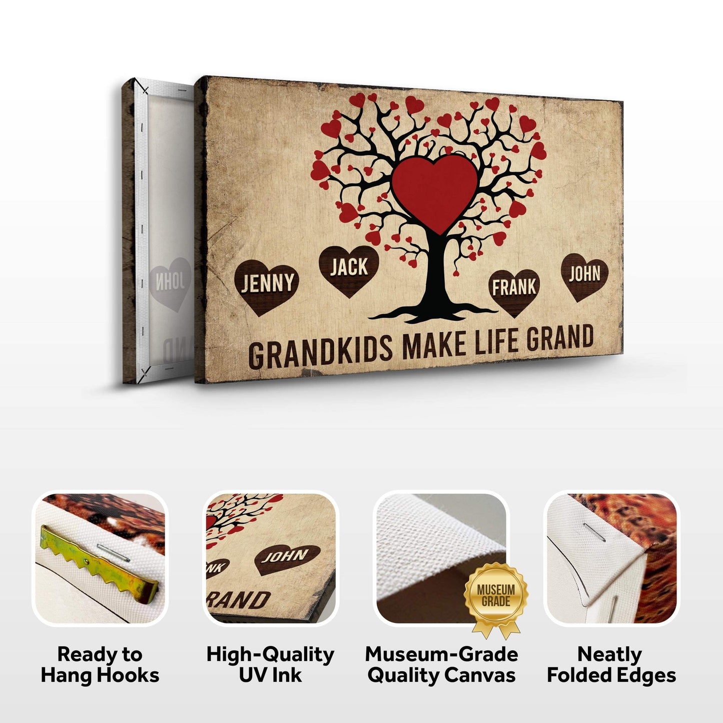 Grandkids Make Life Grand Sign - Tailored Canvases - Flyclothing LLC