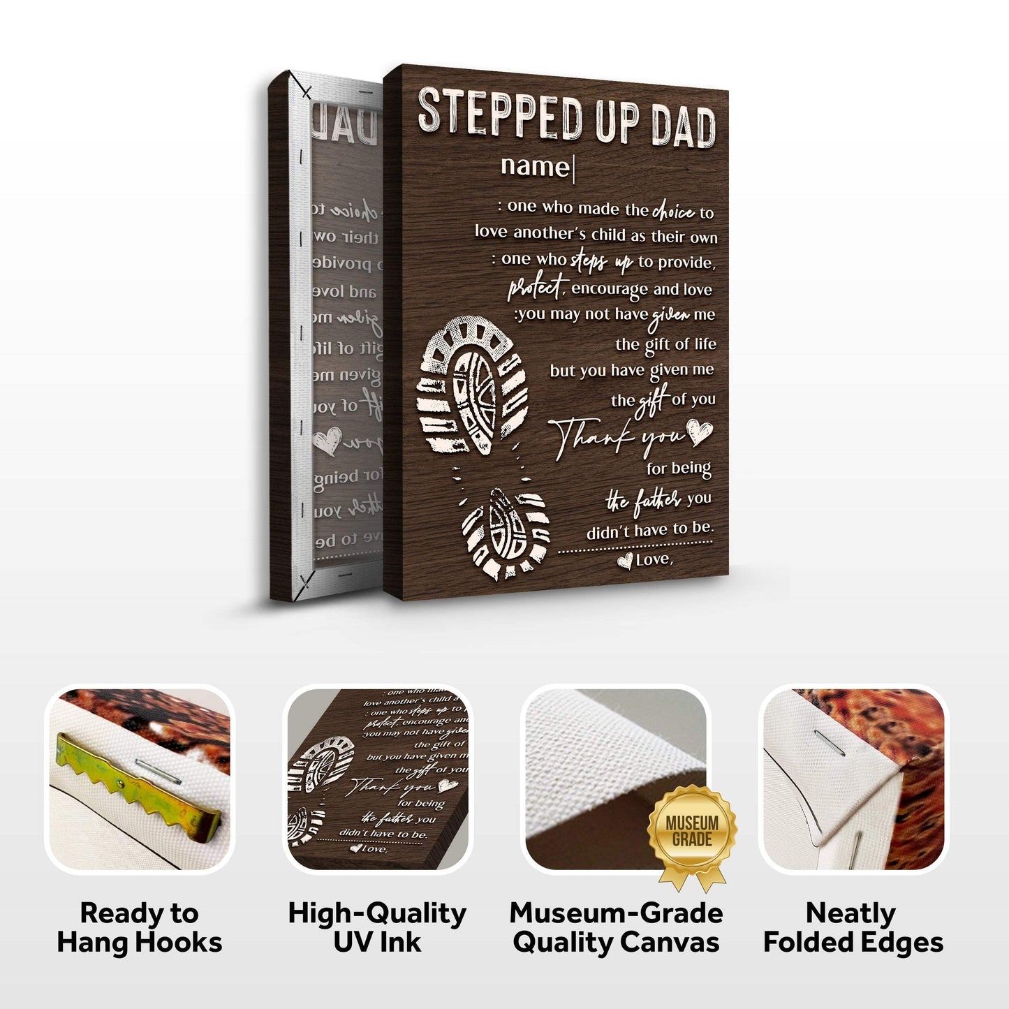 Thank You For Being The Father You Didn't Have To Be Happy Father's Day Sign - Tailored Canvases - Flyclothing LLC