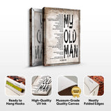 My Old Man, Happy Father's Day Sign - Tailored Canvases - Flyclothing LLC