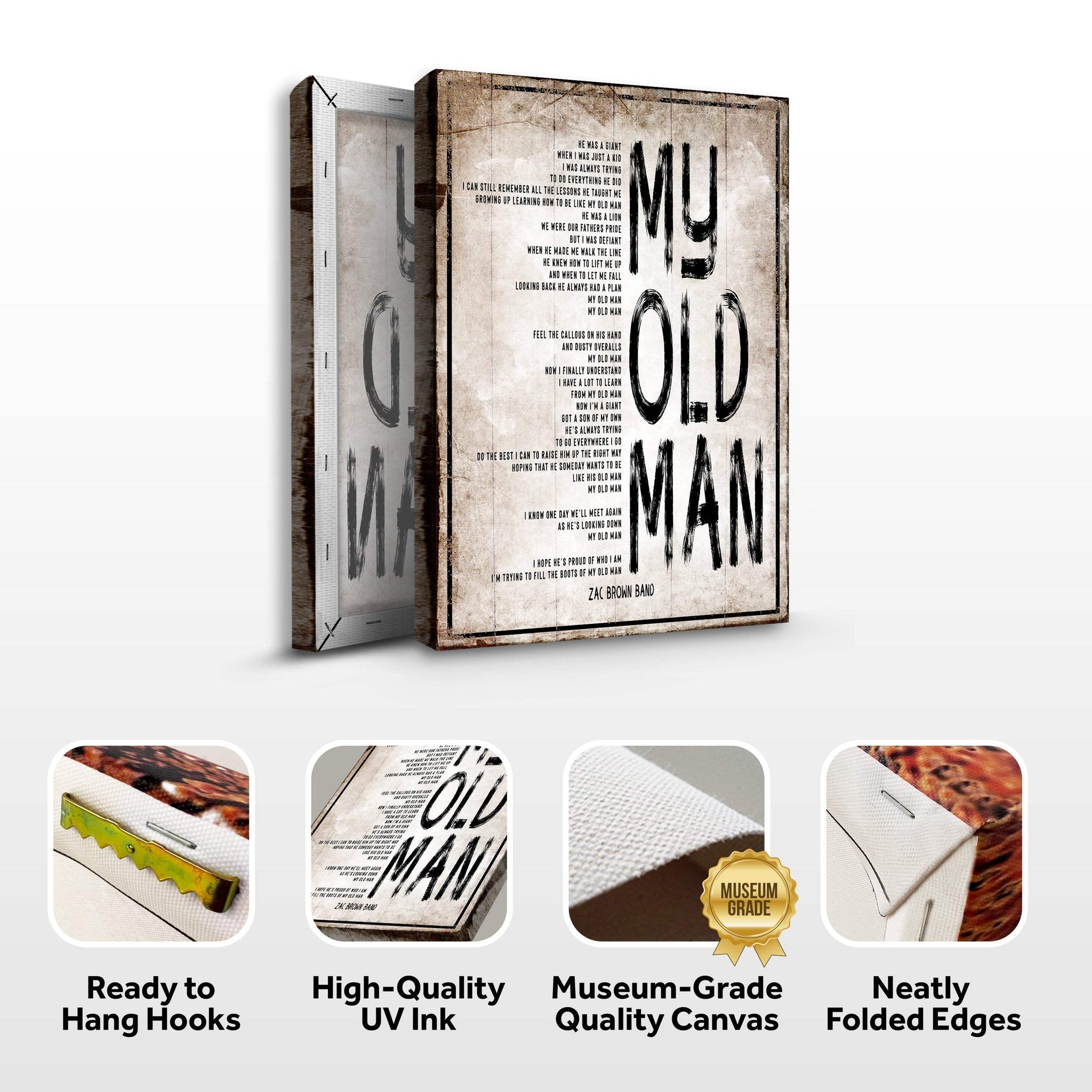 My Old Man, Happy Father's Day Sign - Tailored Canvases - Flyclothing LLC