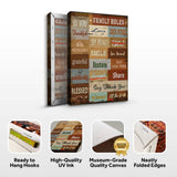 Family Rules Sign - Tailored Canvases - Flyclothing LLC