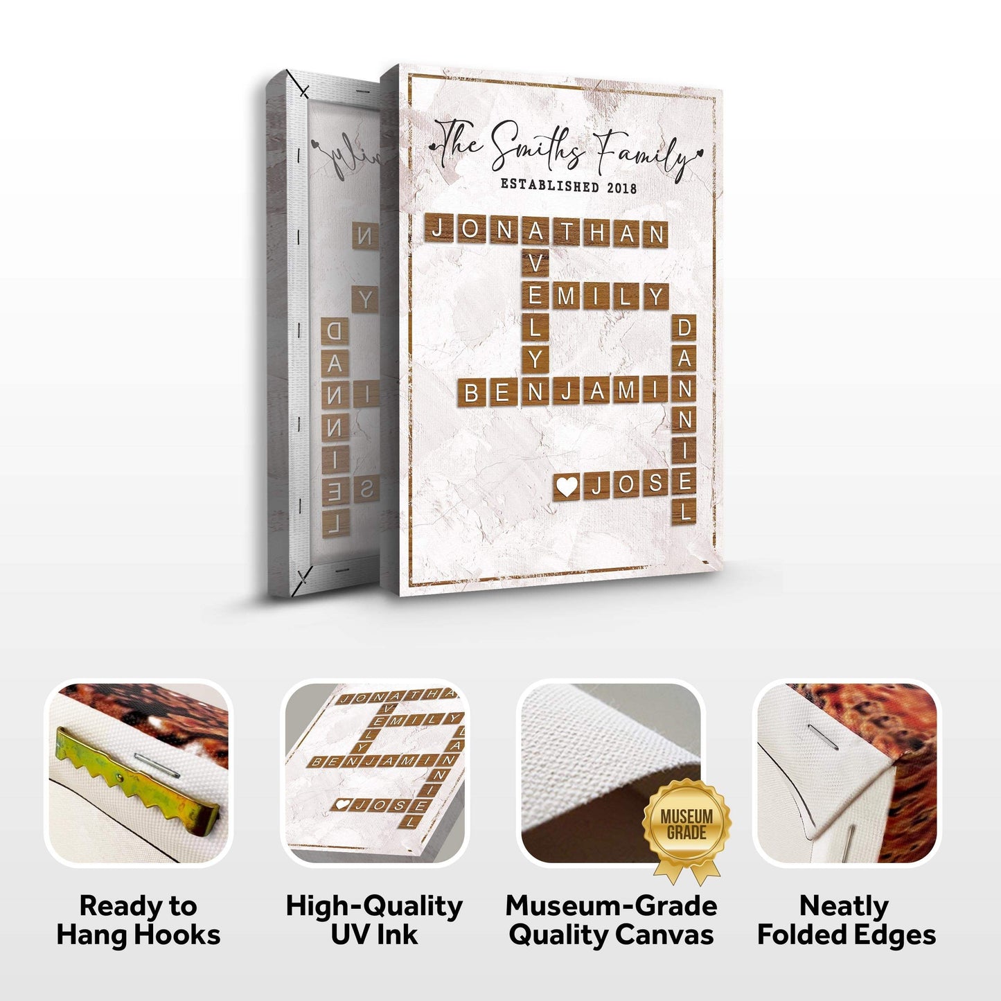 Scrabble Family Names Sign - Tailored Canvases - Flyclothing LLC
