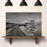 Family Names Monochrome Ocean Dock Sign - Tailored Canvases - Flyclothing LLC