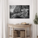 Family Names Monochrome Autumn Roads Sign - Tailored Canvases - Flyclothing LLC
