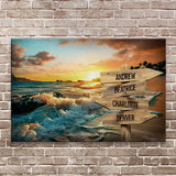 Family Name Ocean Sunset Sign - Tailored Canvases - Flyclothing LLC