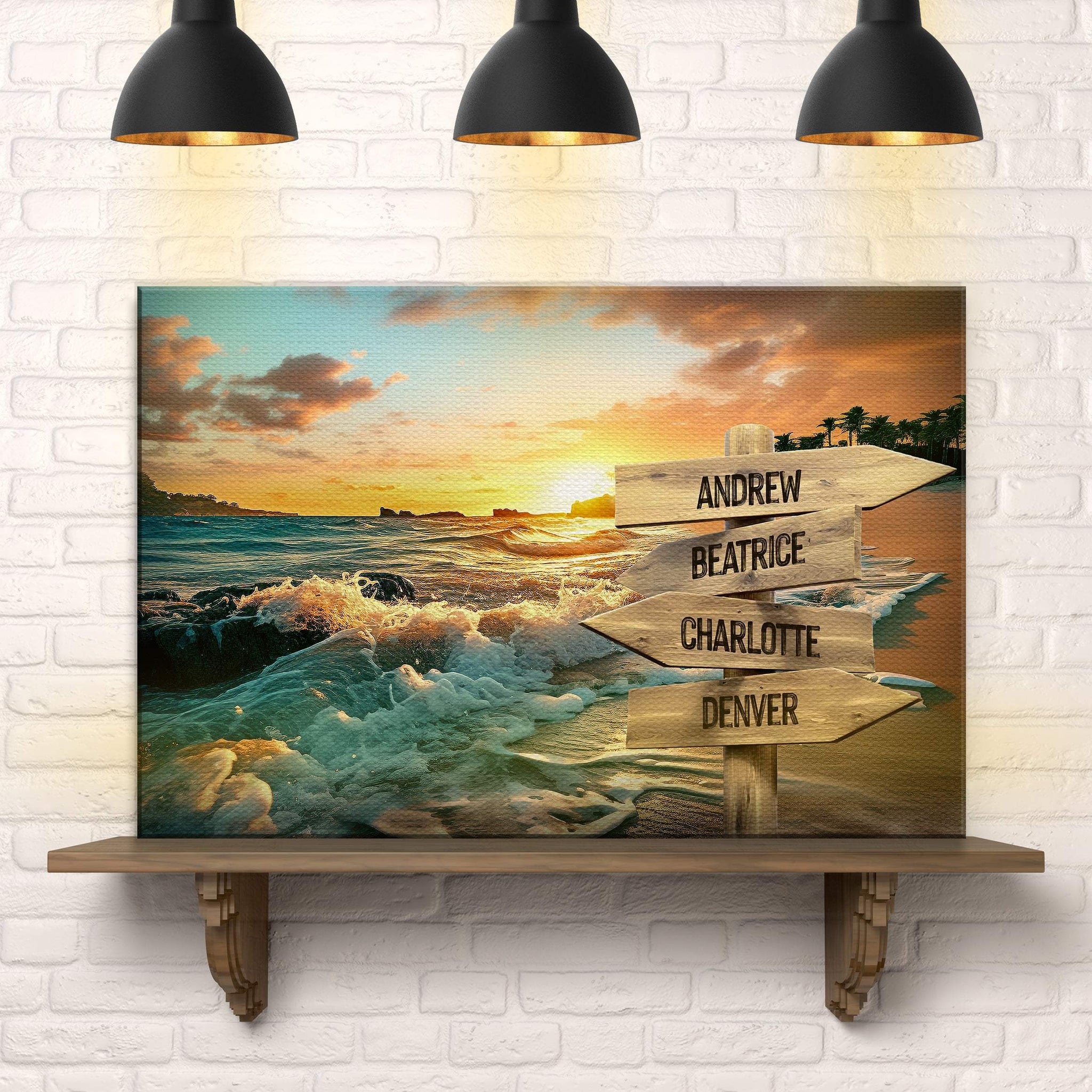 Family Name Ocean Sunset Sign - Tailored Canvases - Flyclothing LLC