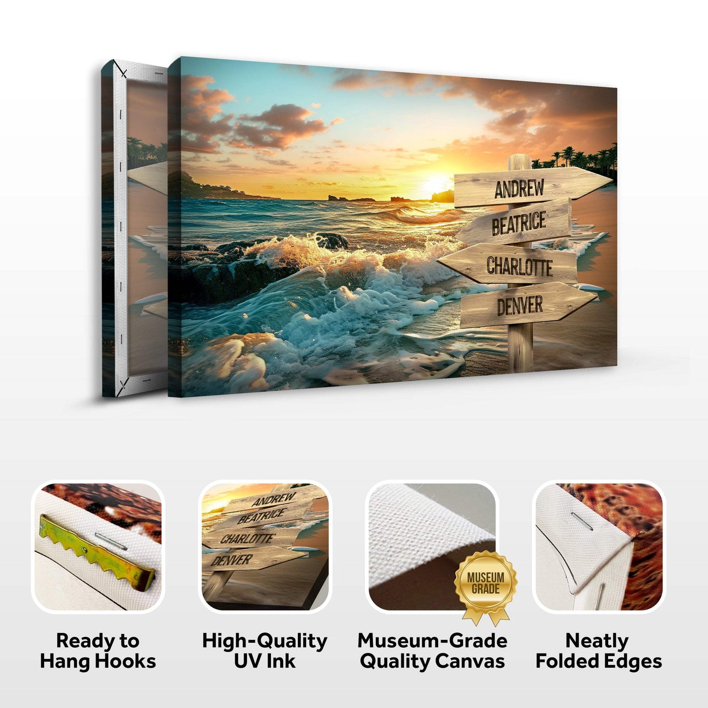 Family Name Ocean Sunset Sign - Tailored Canvases - Flyclothing LLC