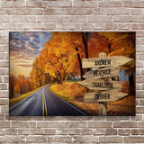Family Names Autumn Road Sign - Tailored Canvases - Flyclothing LLC
