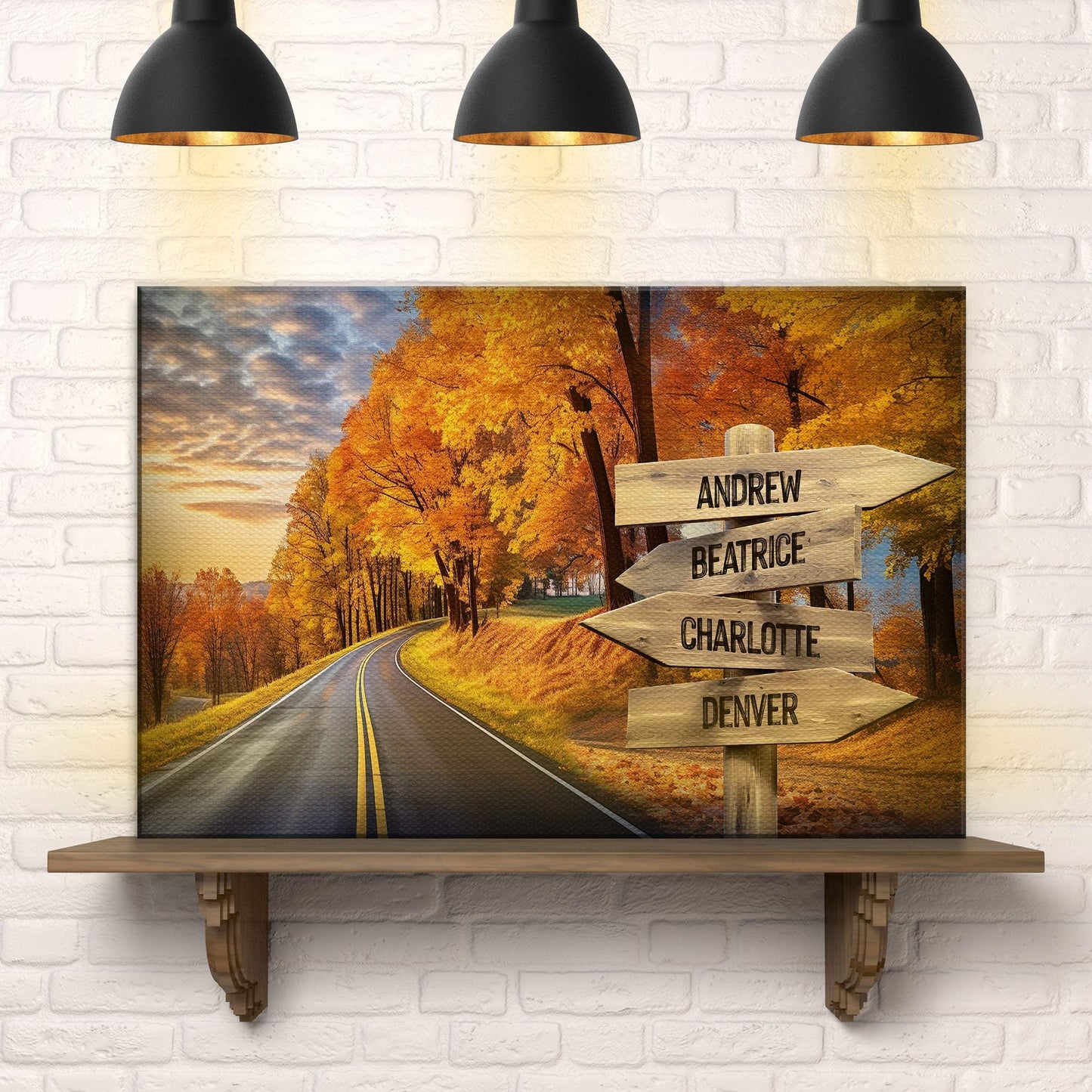 Family Names Autumn Road Sign - Tailored Canvases - Flyclothing LLC