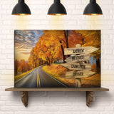 Family Names Autumn Road Sign - Tailored Canvases - Flyclothing LLC