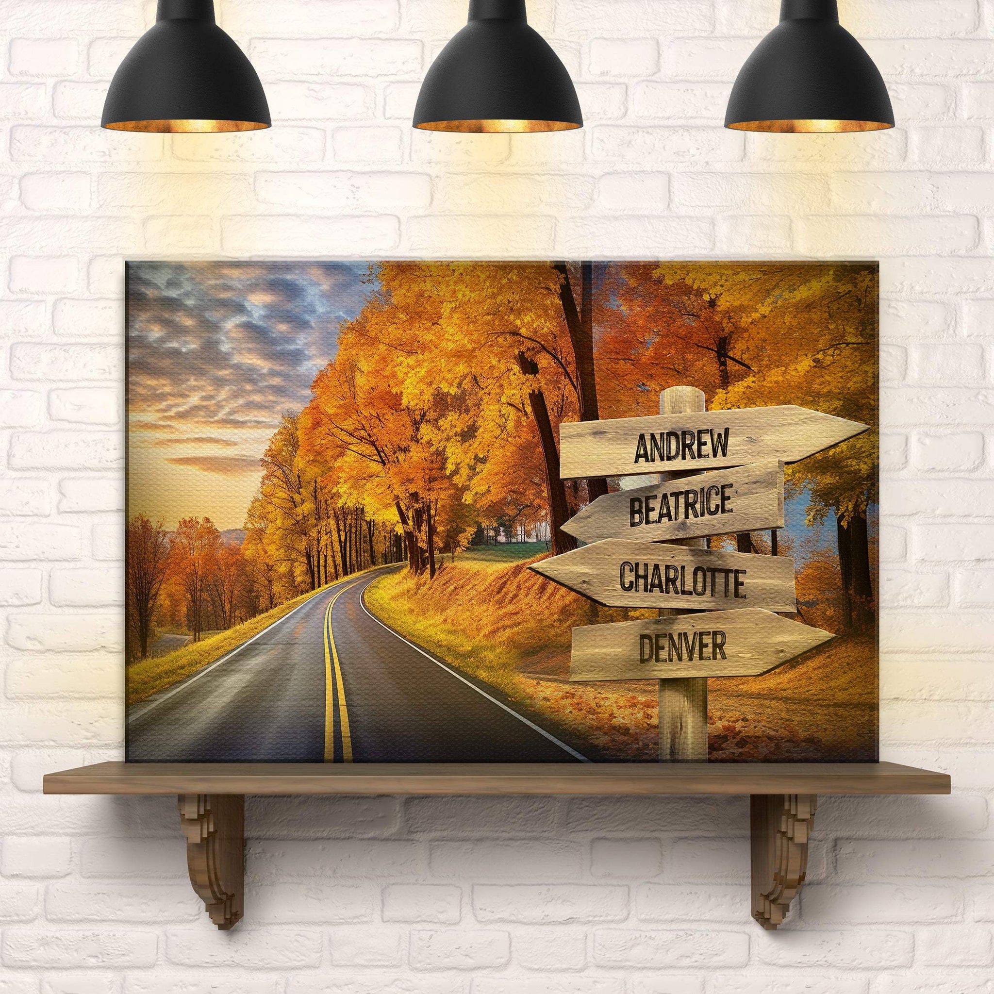 Family Names Autumn Road Sign - Tailored Canvases - Flyclothing LLC