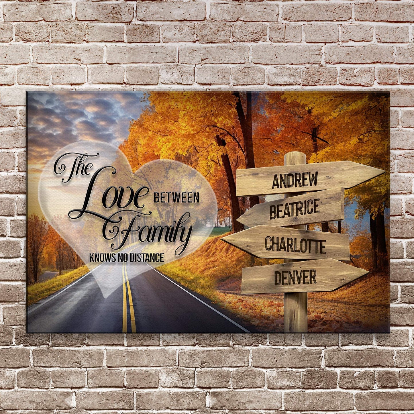 Love Between Family Names Sign - Tailored Canvases - Flyclothing LLC