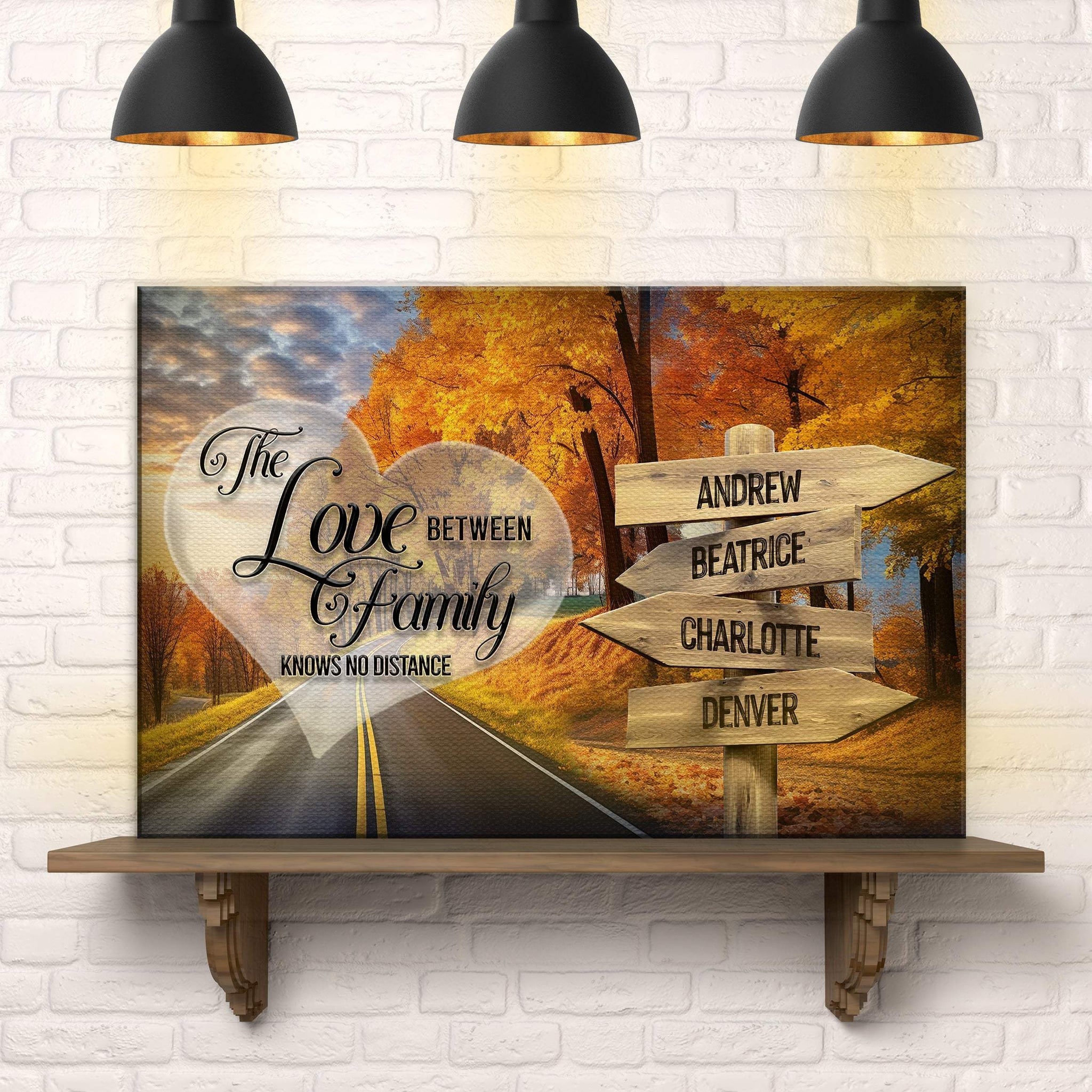 Love Between Family Names Sign - Tailored Canvases - Flyclothing LLC