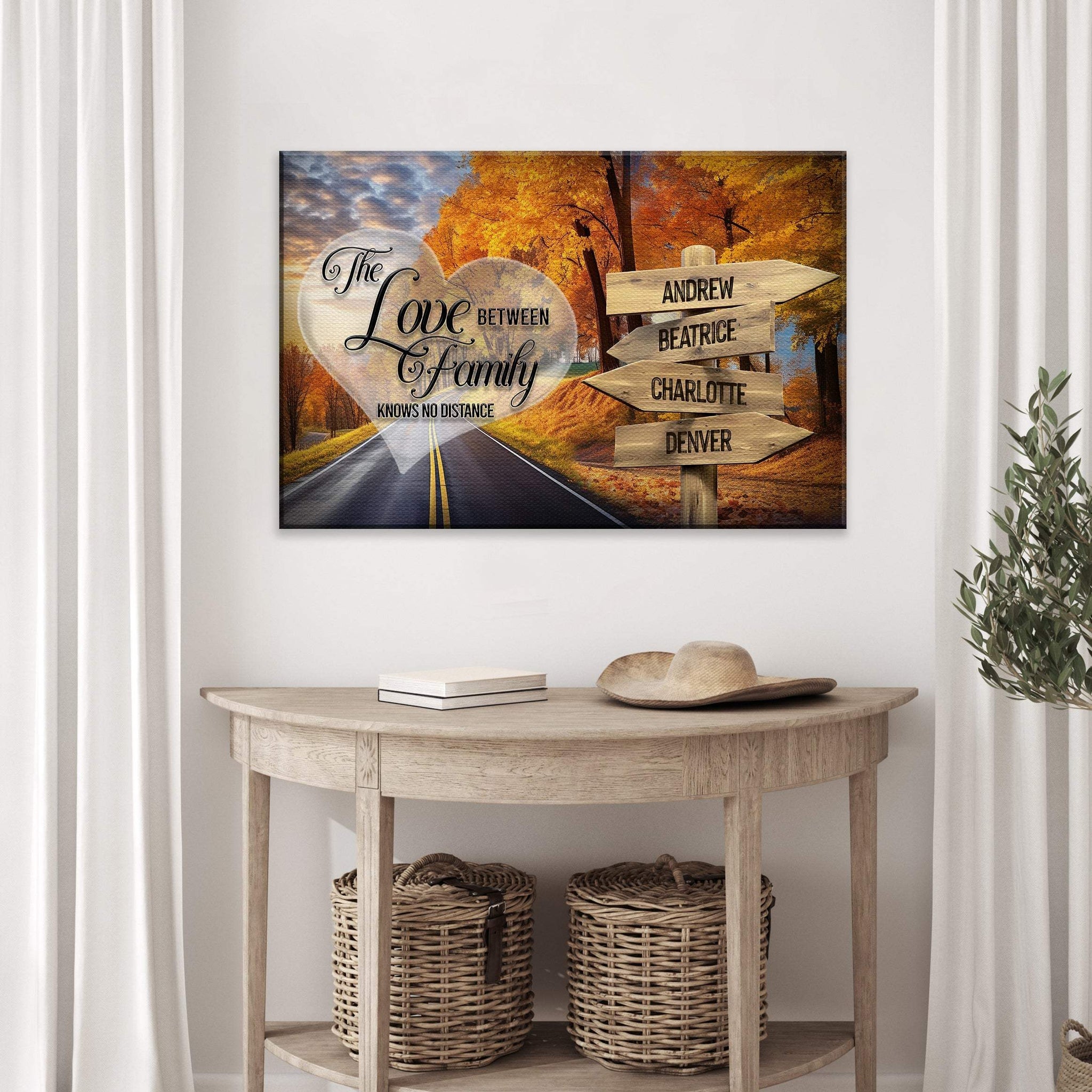 Love Between Family Names Sign - Tailored Canvases - Flyclothing LLC