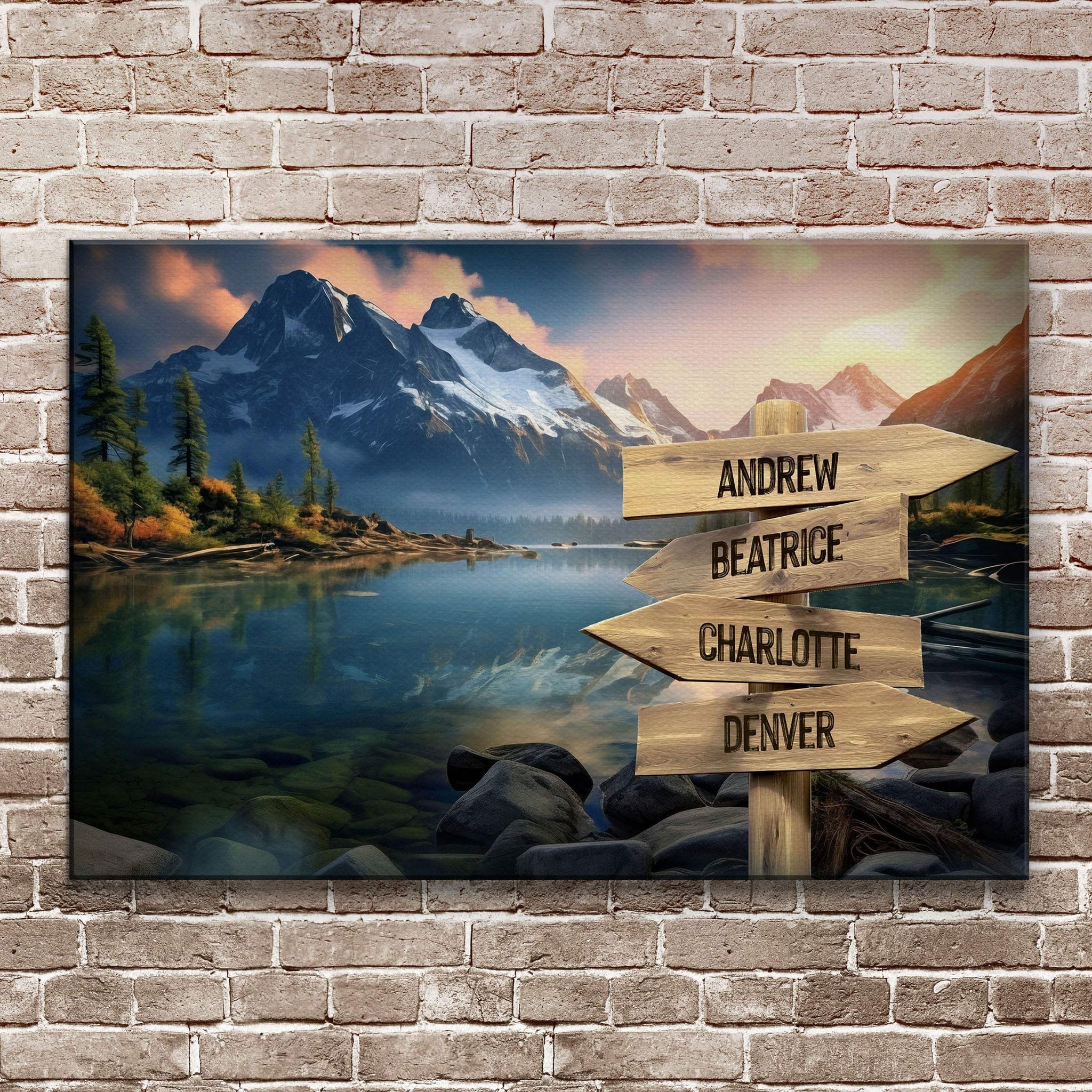 Mountain Sunrise Family Names Sign - Tailored Canvases - Flyclothing LLC