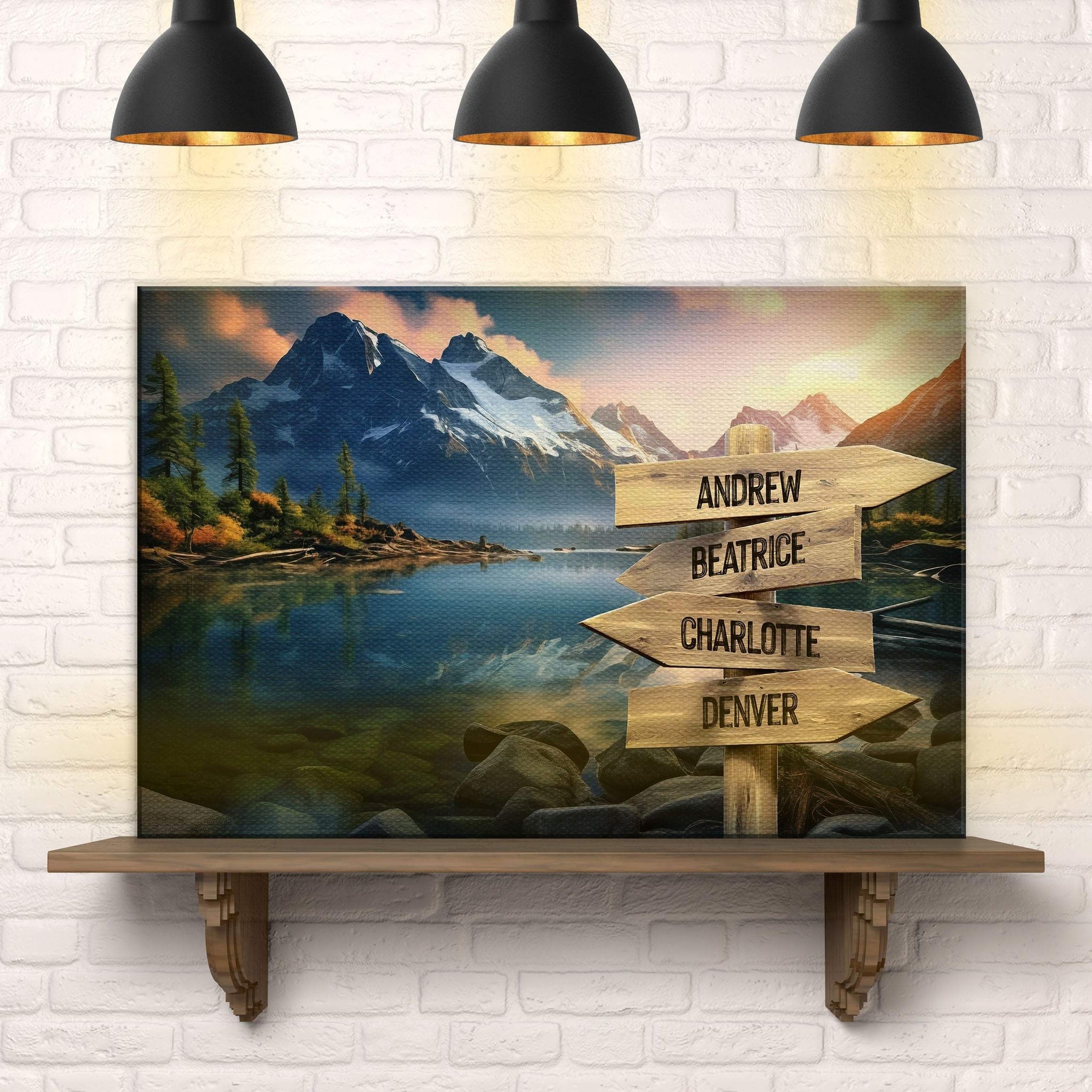 Mountain Sunrise Family Names Sign - Tailored Canvases - Flyclothing LLC