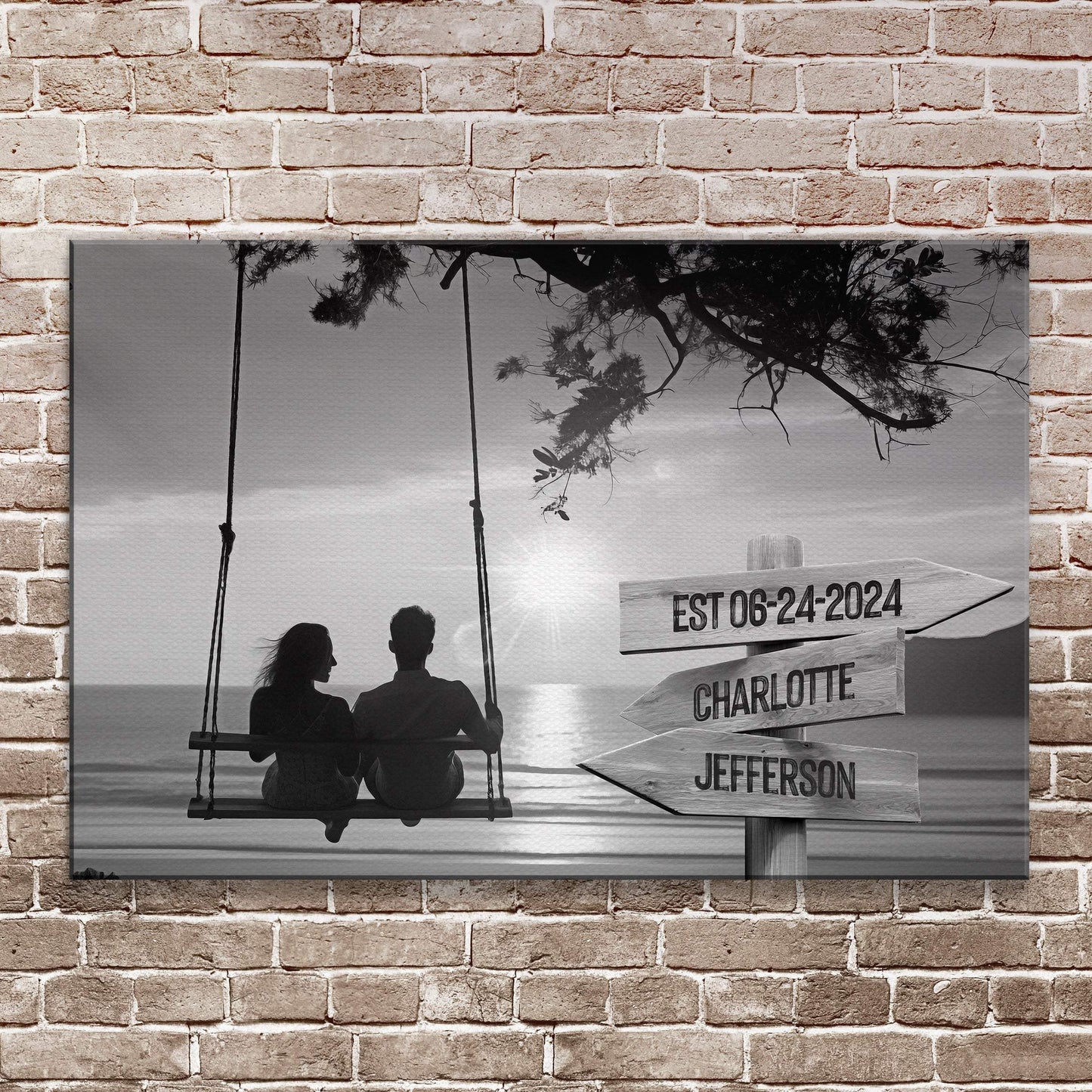 Romantic Swing Family Names Sign - Tailored Canvases - Flyclothing LLC