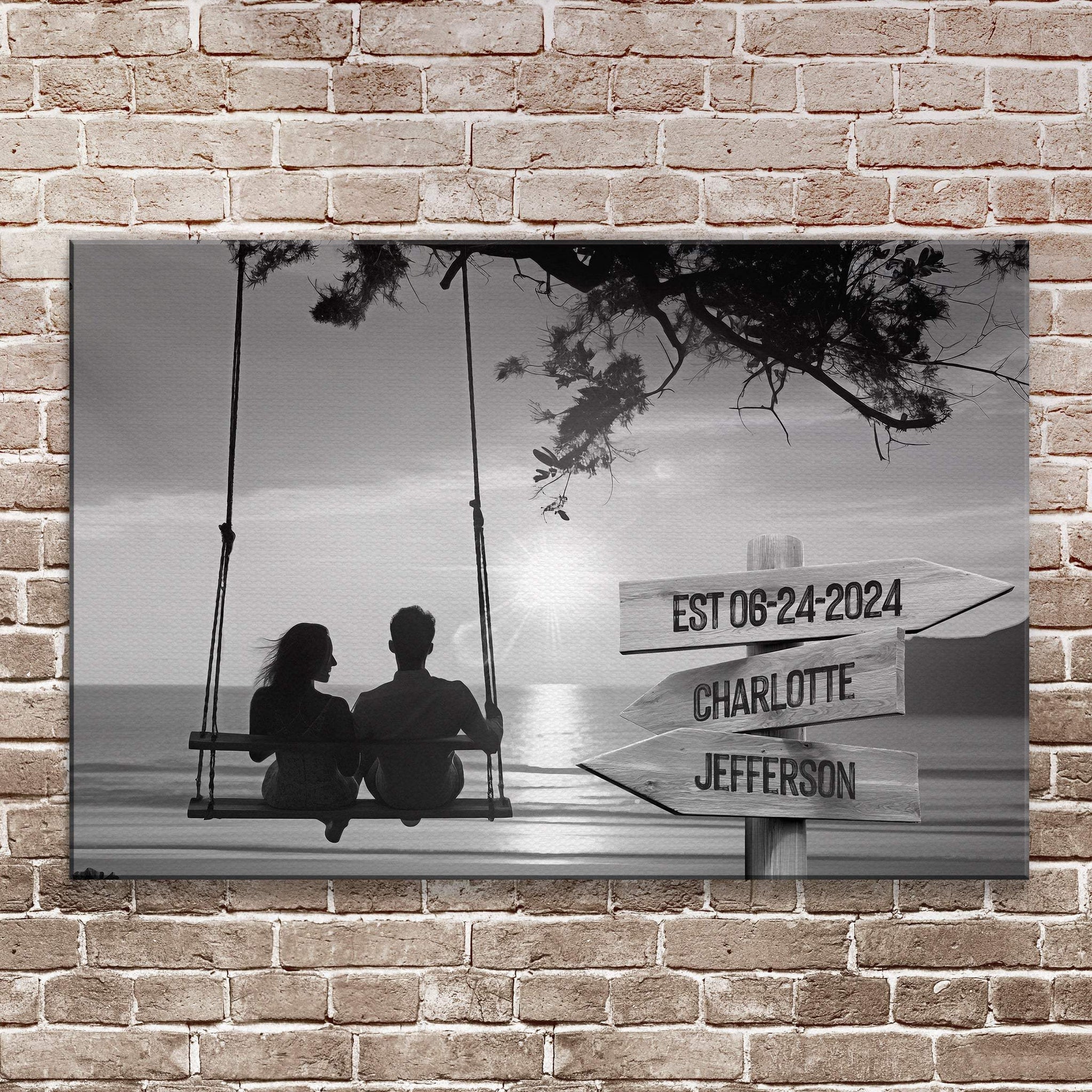 Romantic Swing Family Names Sign - Tailored Canvases - Flyclothing LLC