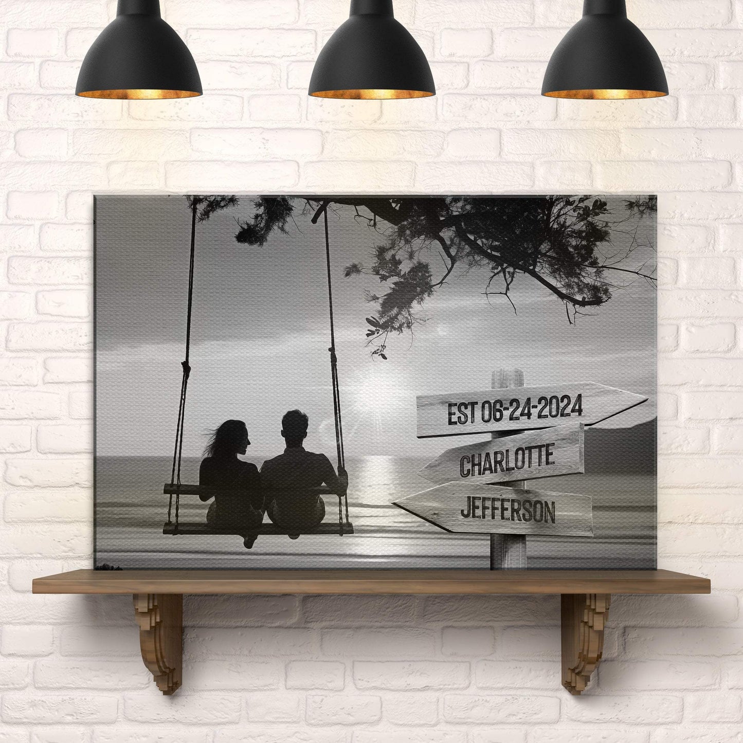 Romantic Swing Family Names Sign - Tailored Canvases - Flyclothing LLC