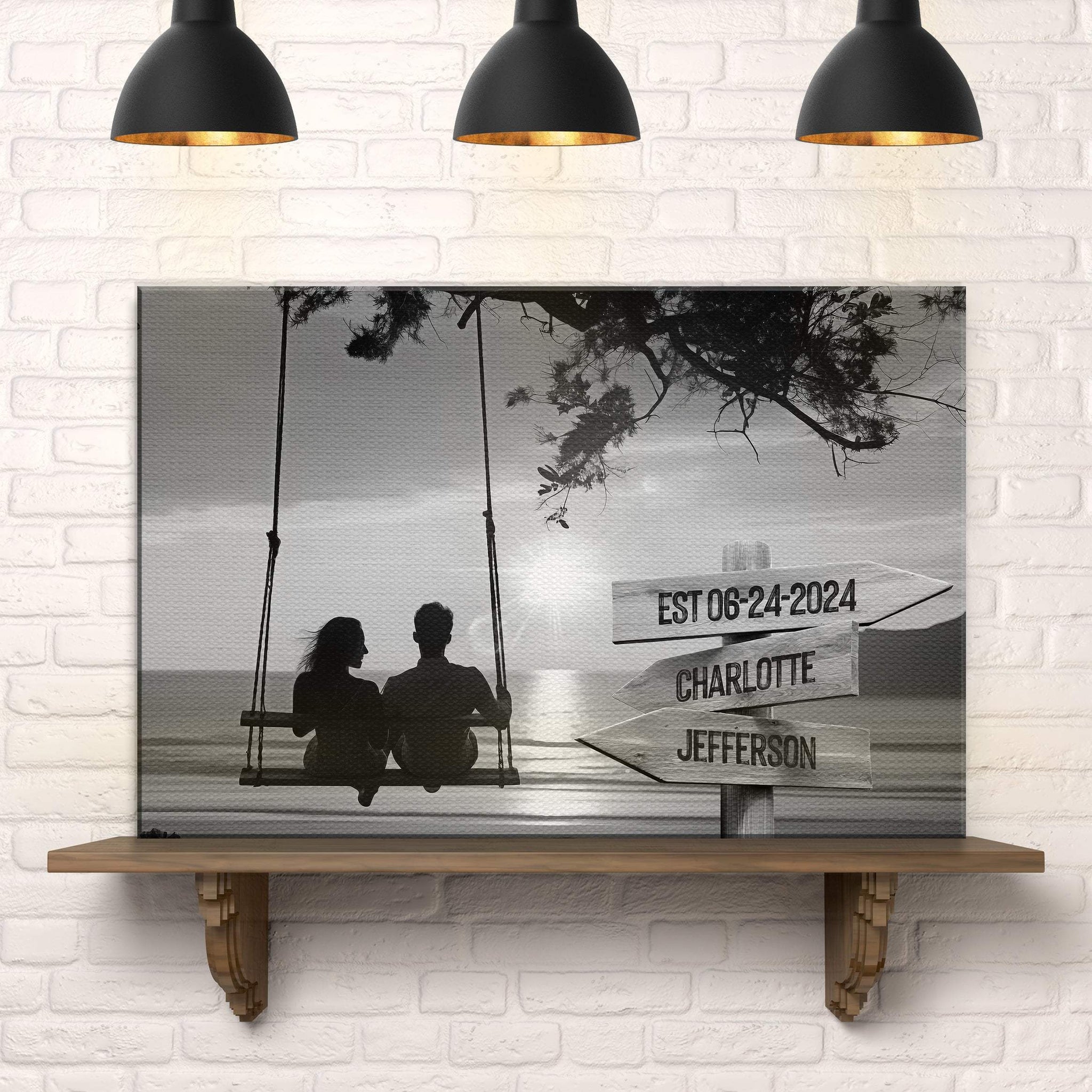 Romantic Swing Family Names Sign - Tailored Canvases - Flyclothing LLC