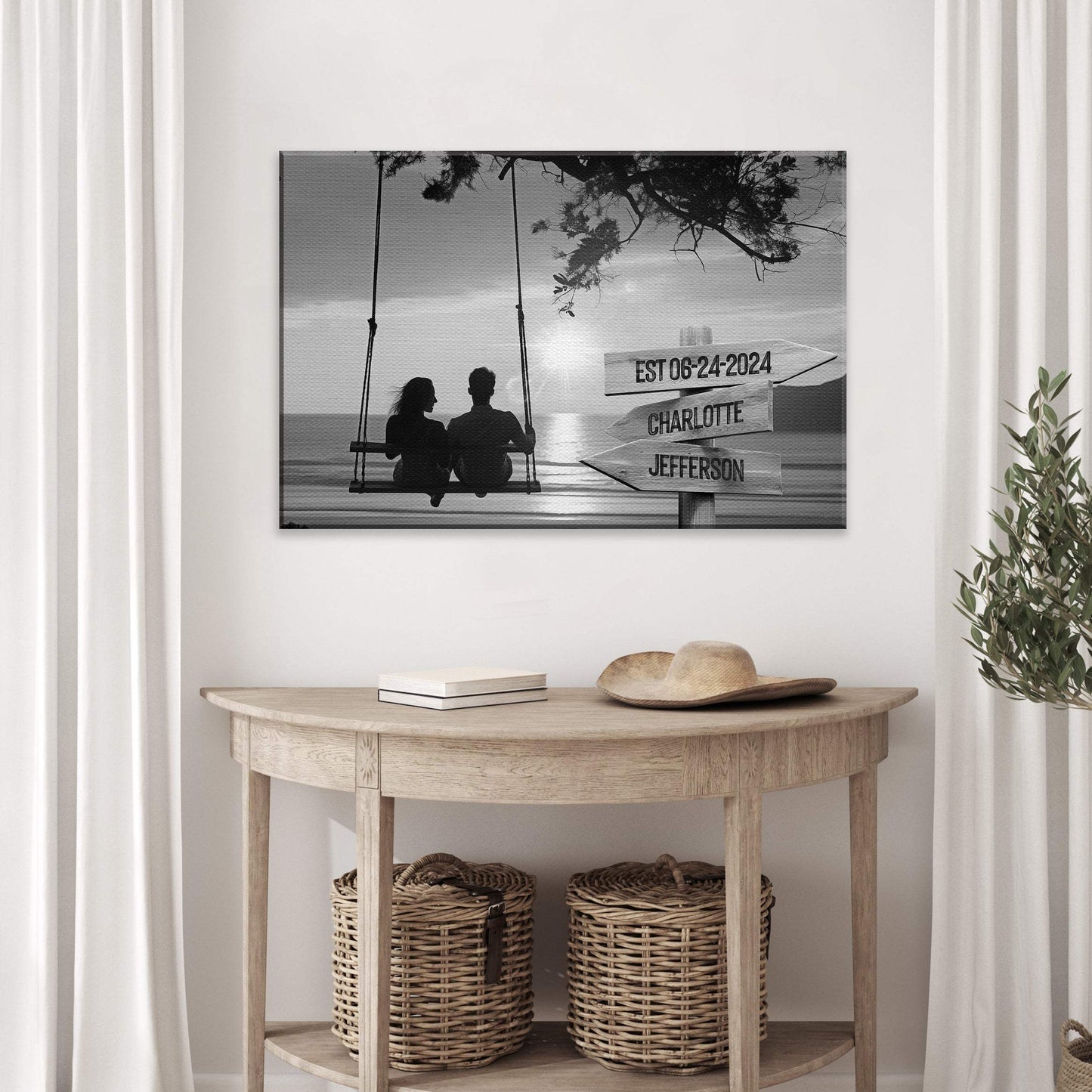 Romantic Swing Family Names Sign - Tailored Canvases - Flyclothing LLC