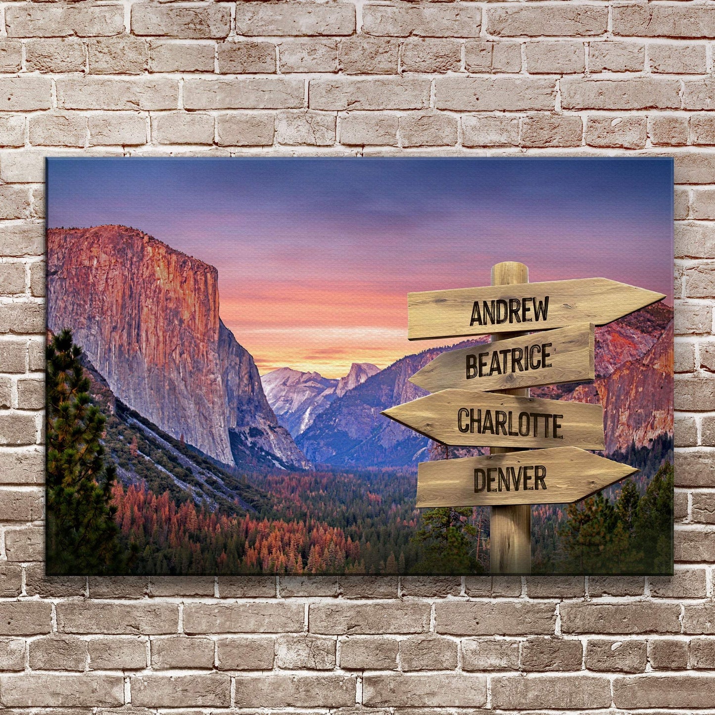 Yosemite Sunset Family Names Sign - Tailored Canvases - Flyclothing LLC