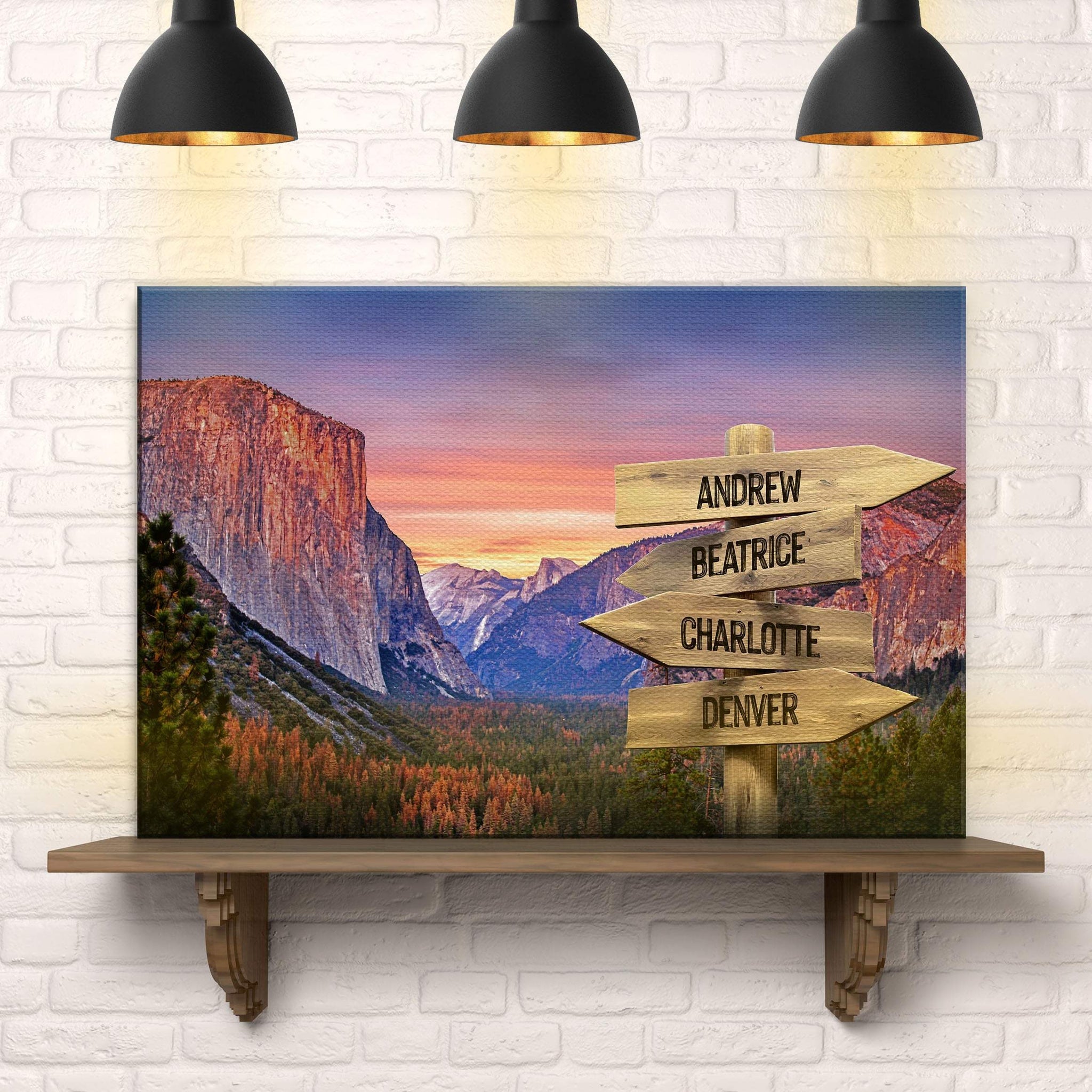 Yosemite Sunset Family Names Sign - Tailored Canvases - Flyclothing LLC