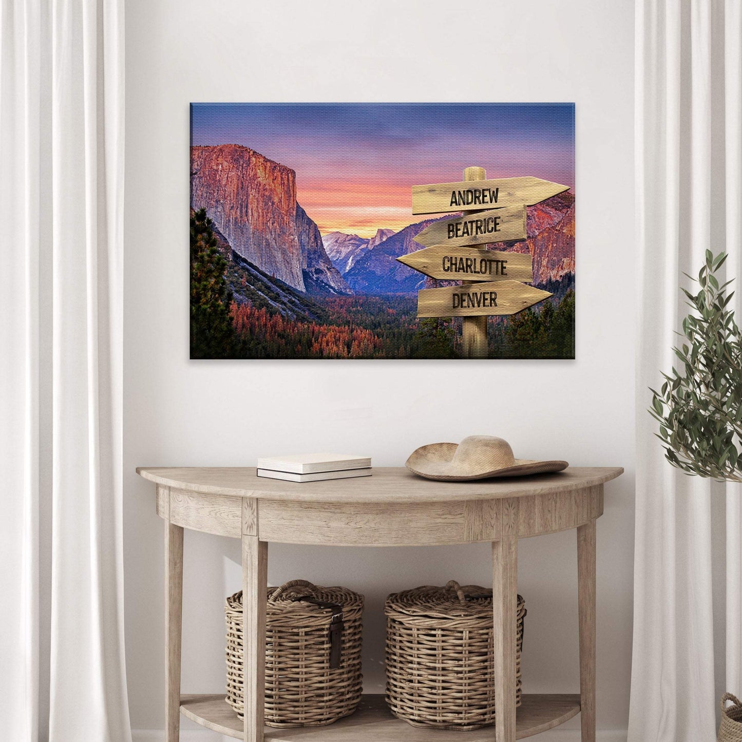 Yosemite Sunset Family Names Sign - Tailored Canvases - Flyclothing LLC