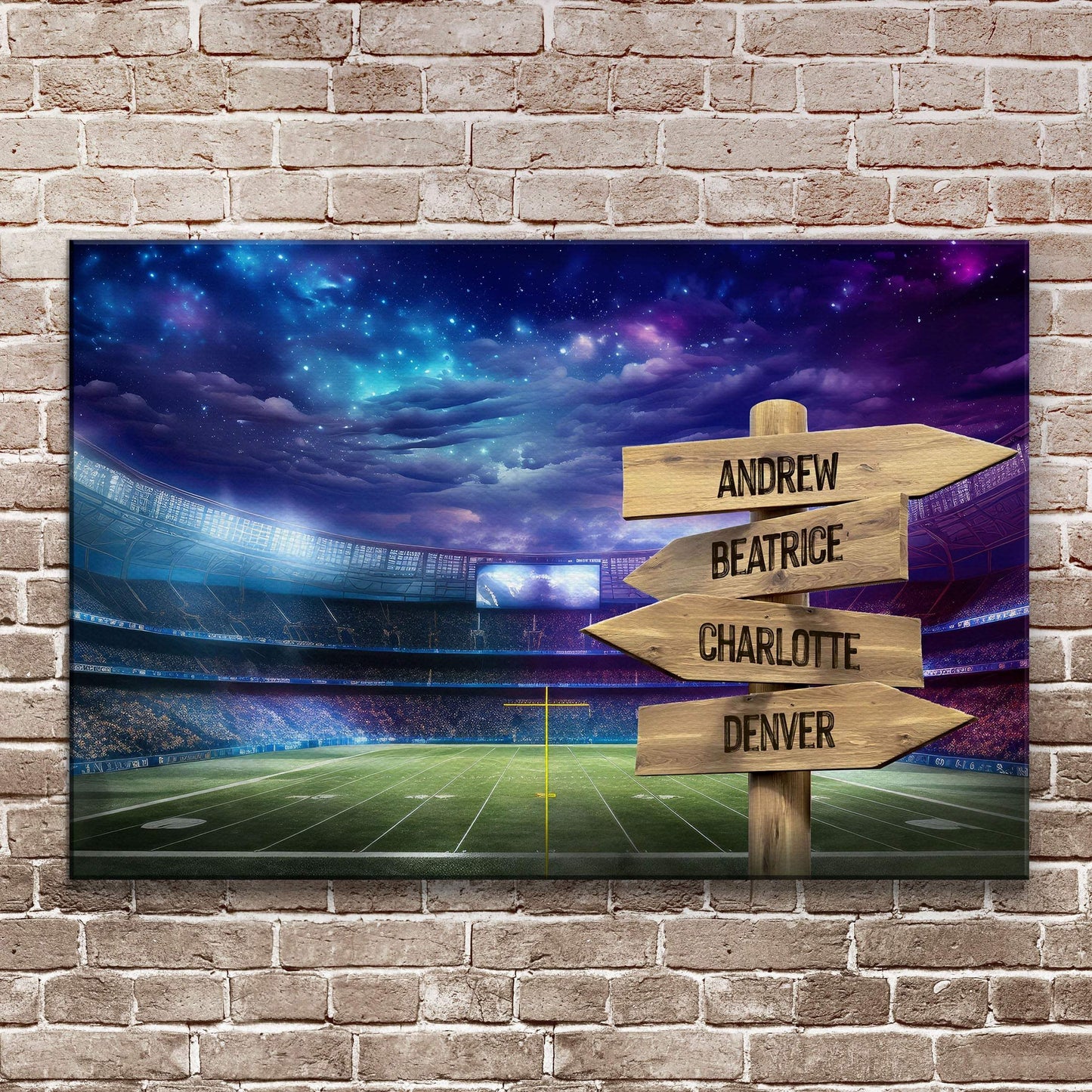 Football Field Family Names Sign - Tailored Canvases - Flyclothing LLC