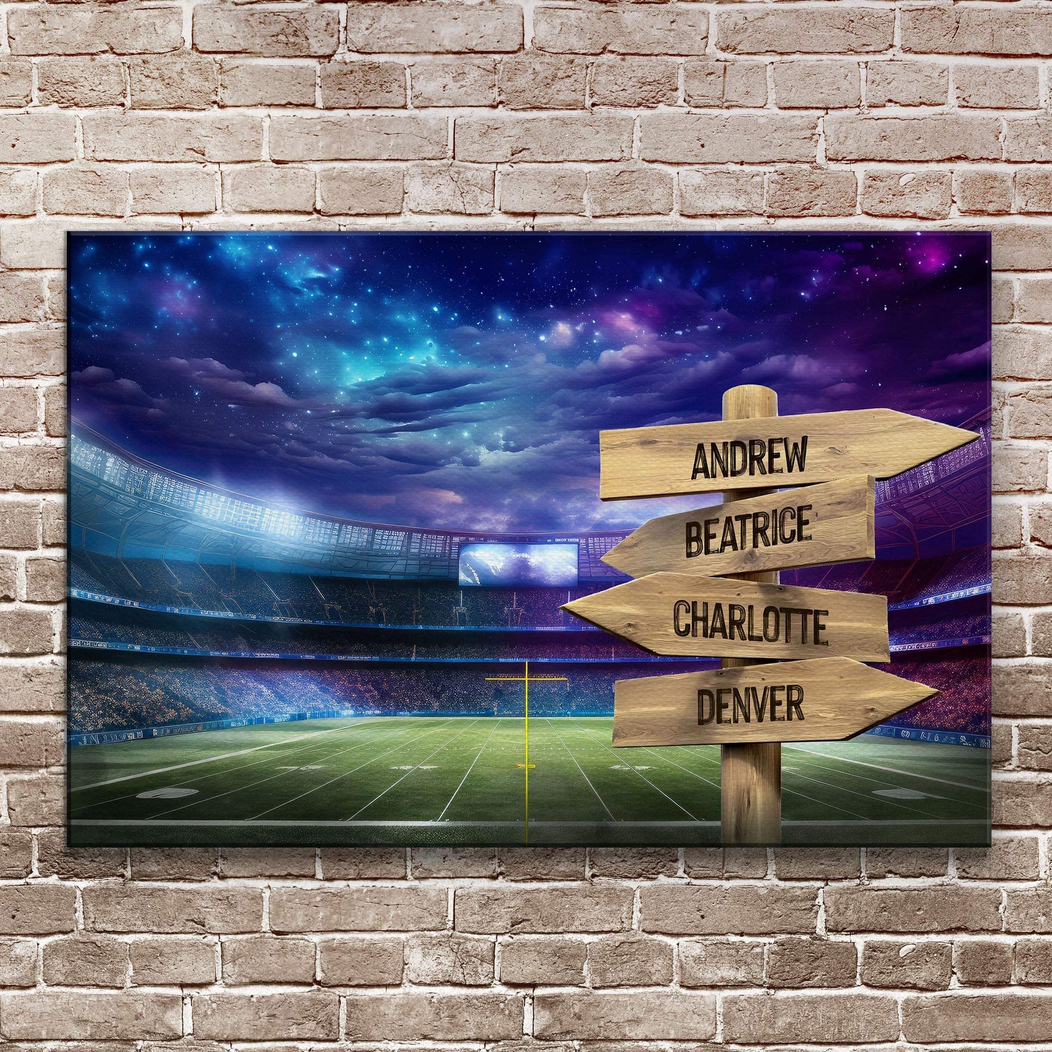 Football Field Family Names Sign - Tailored Canvases - Flyclothing LLC