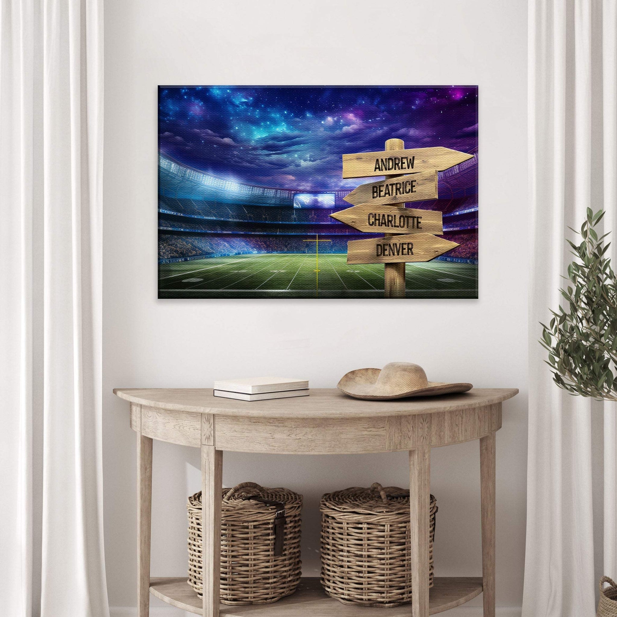 Football Field Family Names Sign - Tailored Canvases - Flyclothing LLC