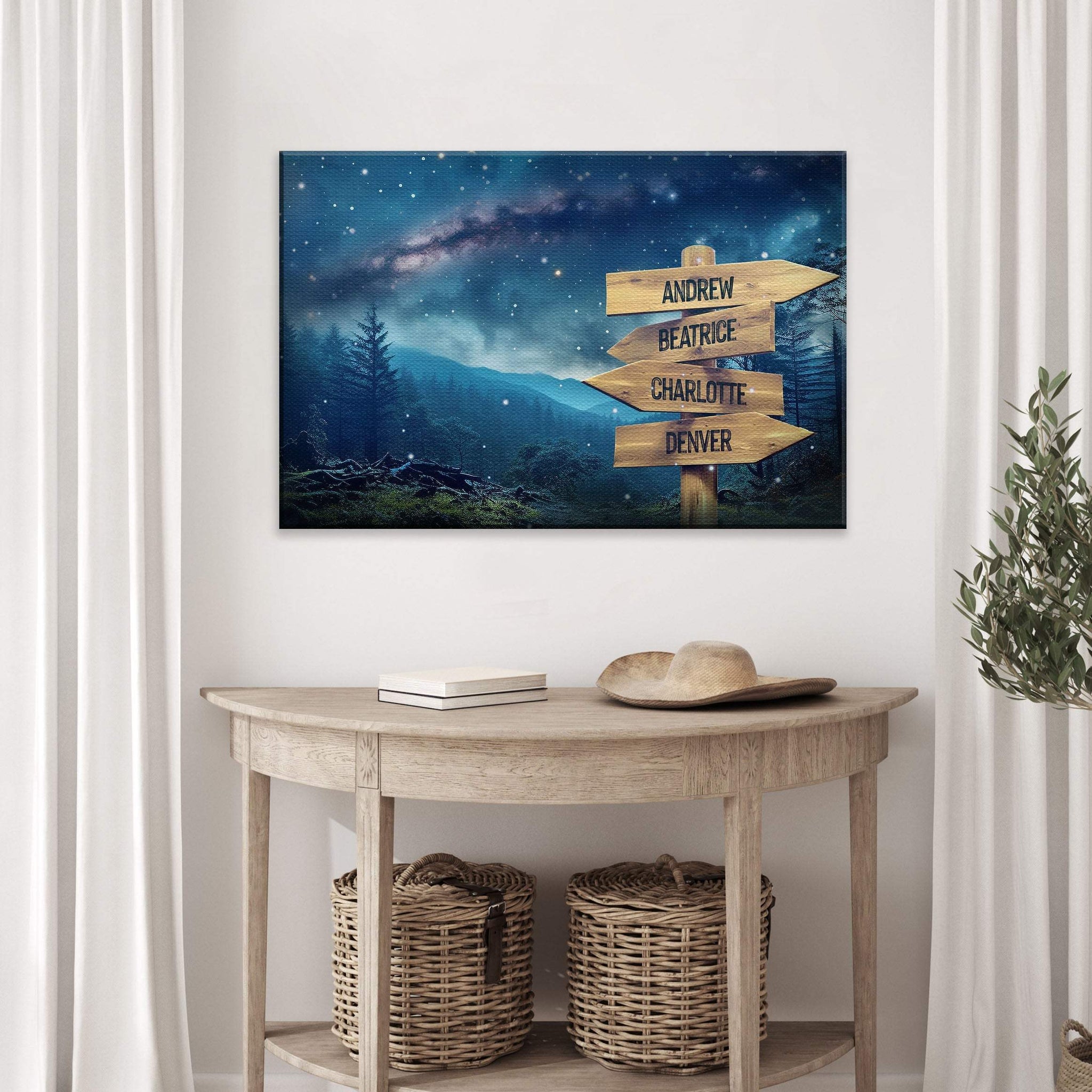Starry Sky Family Names Sign - Tailored Canvases - Flyclothing LLC