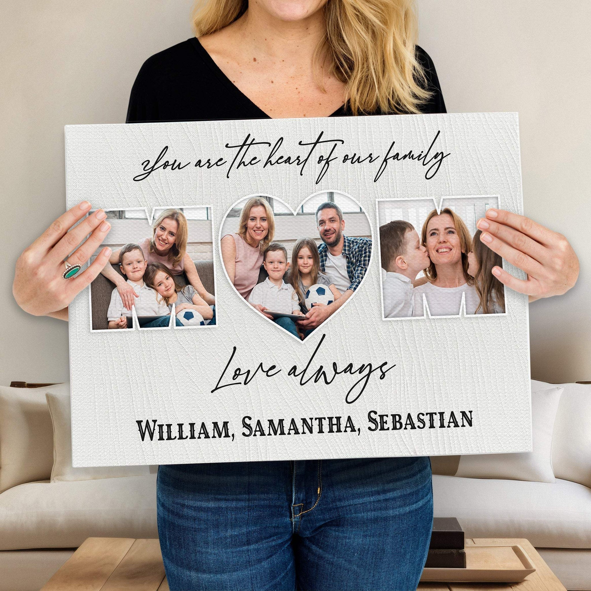 Mother's Day Sign You Are The Heart Of The Family - Tailored Canvases - Flyclothing LLC