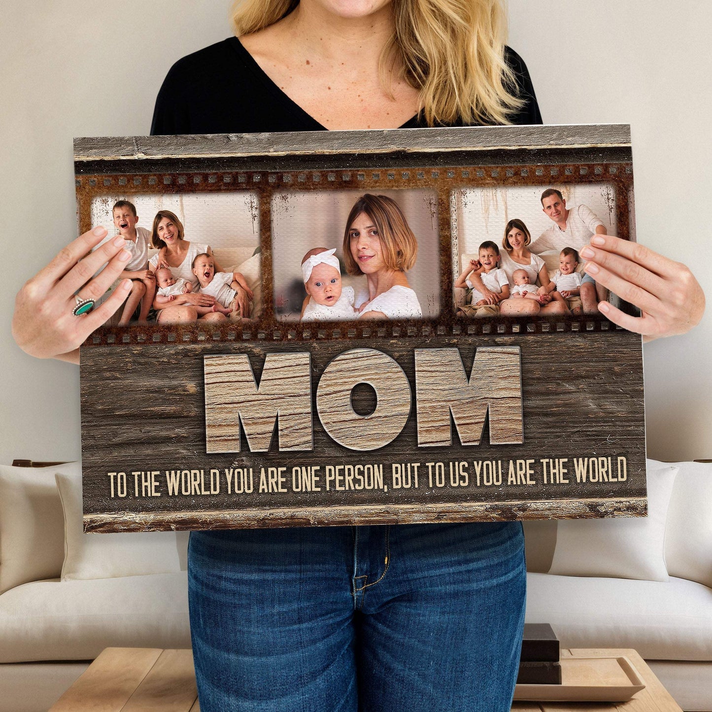 Mother's Day Sign To Us You Are The World - Tailored Canvases - Flyclothing LLC