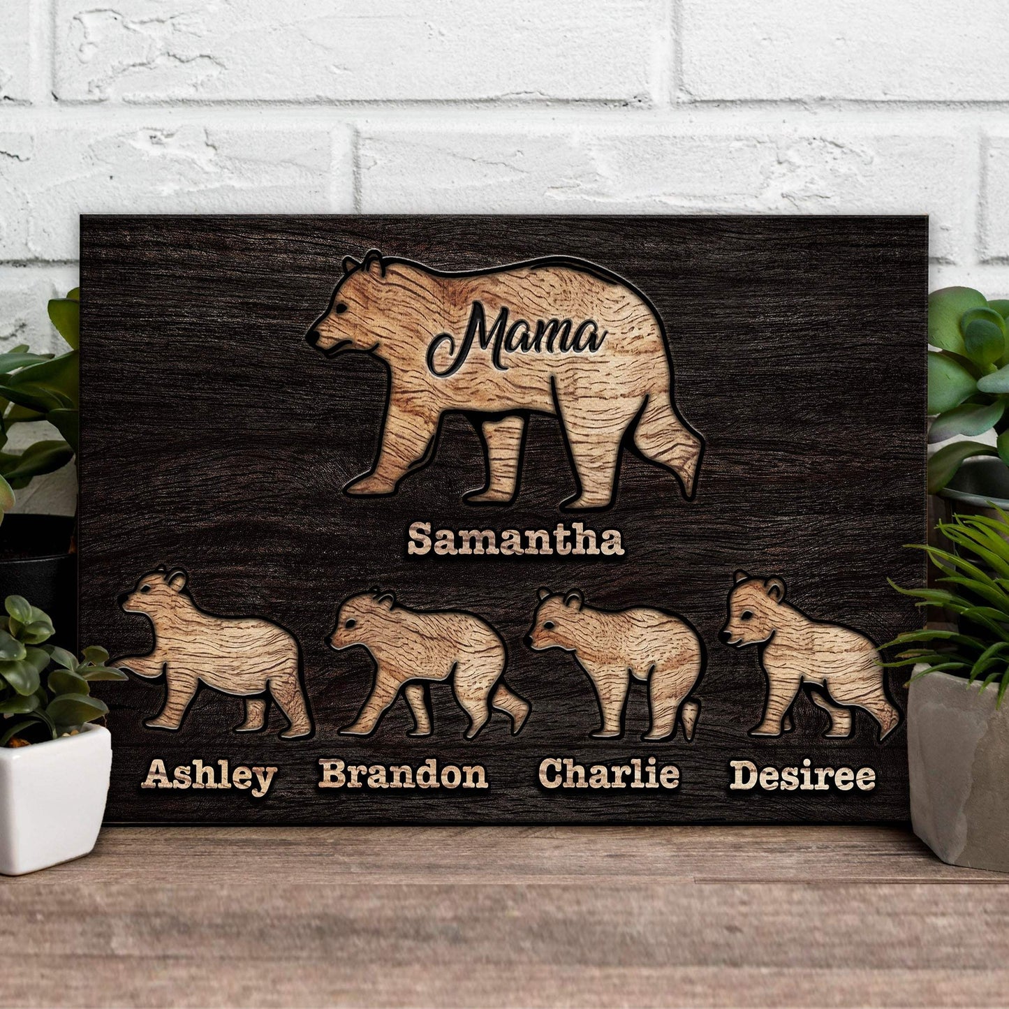Mother's Day Sign Mother Bear and Cubs - Tailored Canvases - Flyclothing LLC