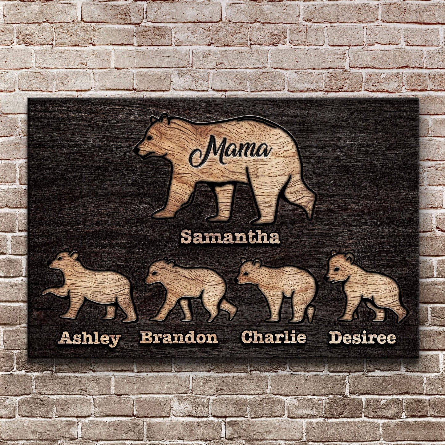 Mother's Day Sign Mother Bear and Cubs - Tailored Canvases - Flyclothing LLC
