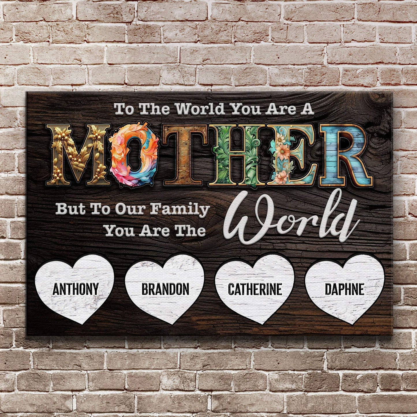 Mother's Day Sign To Our Family You Are The World - Tailored Canvases - Flyclothing LLC
