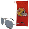 San Francisco 49ers Aviator Sunglasses and Bag Set