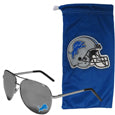Detroit Lions Aviator Sunglasses and Bag Set